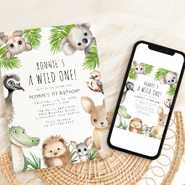 Convite Fera de Um! Festa de 1º Aniversário de Animais Aus