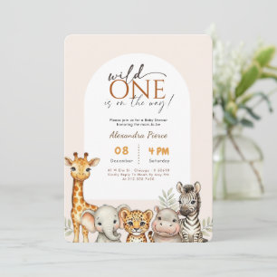 Convite Fera Fofa Chamada Animais de Safari Chá de Bebê