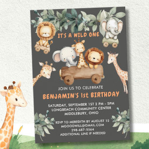 Convite *Fera Selvagem Fofa Safari na Selva Aniversário de