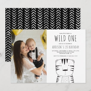 Convite Fera Solitária do Tigre Foto Personalizada Primeir