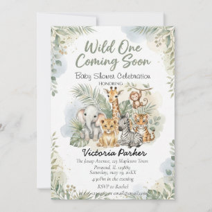 Convite Fera Um Animais de Safari Fofos baby shower