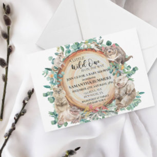 Convite Fera Um Animal Australiano Chuveiro de Bebê Fofo 