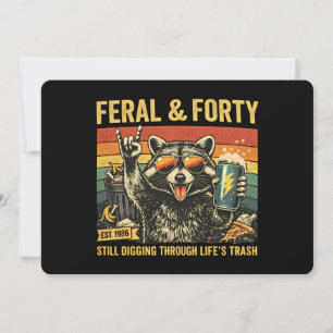 Convite Feral e Quarenta Aniversário de 40 anos Sarcástico