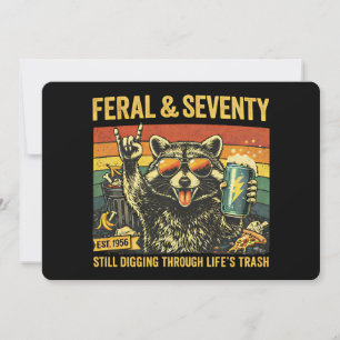Convite Feral e Setenta Aniversário de 70 anos Sarcástico 