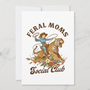 Convite Feral Mãe Social Club Funny Retro Boho Cowgirl