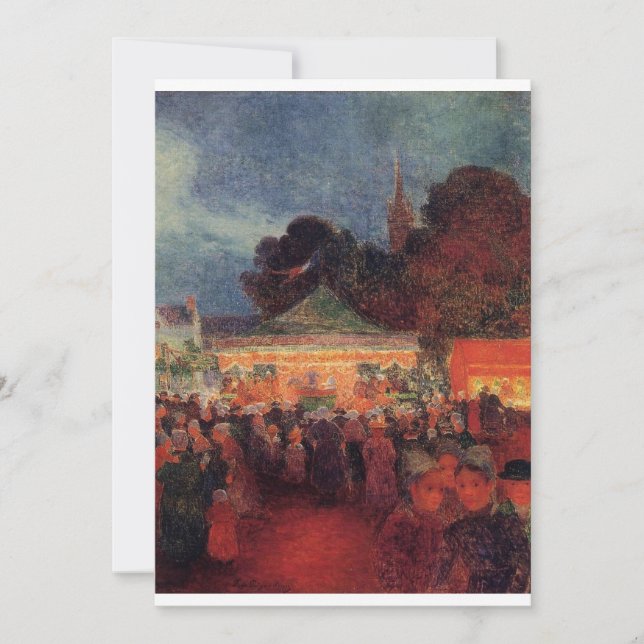 Convite Ferdinand du Puigaudeau - Carnaval à noite em Le  (Frente)