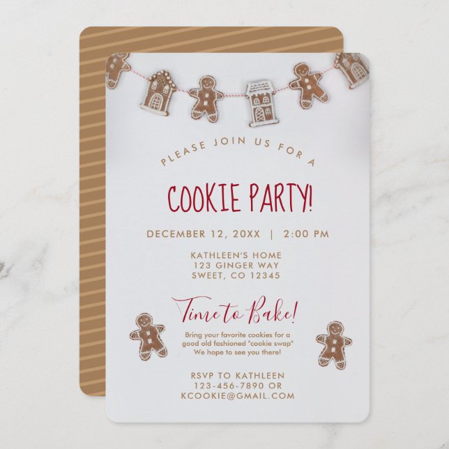 Convite Feriado - Bolachas de Natal (Frente/Verso)