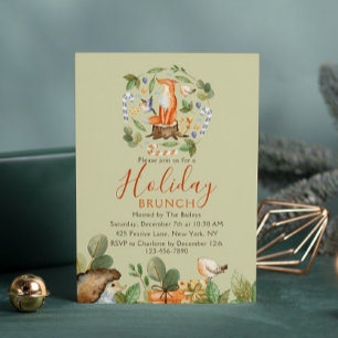Convite Feriado Brunch De Natal Fox De Woodland Cute