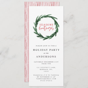 Convite Feriado da grinalda da aguarela dos cumprimentos