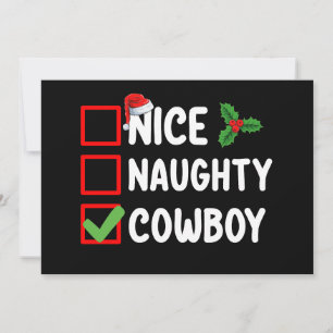 Convite Feriado da Lista de Natal do Cowboy Doido