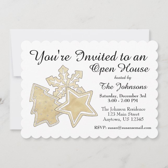 Convite Feriado de Açúcar de Natal em Floco de Neve (Frente)