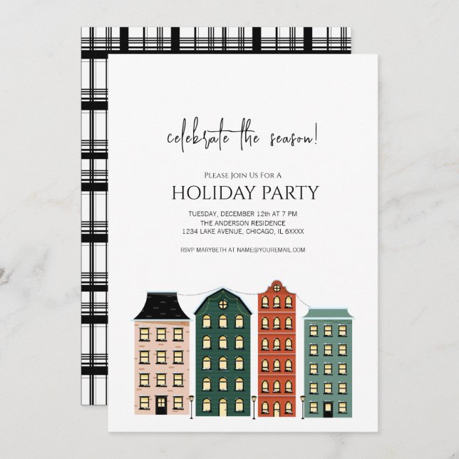 Convite Feriado de Cidade de Natal Moderno (Frente/Verso)