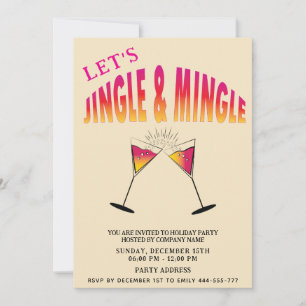 Convite Feriado de coquetel Jingle e Mingle