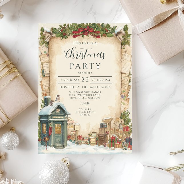 Convite Feriado de inverno da Caixa Postal Vermelha (Criador carregado)