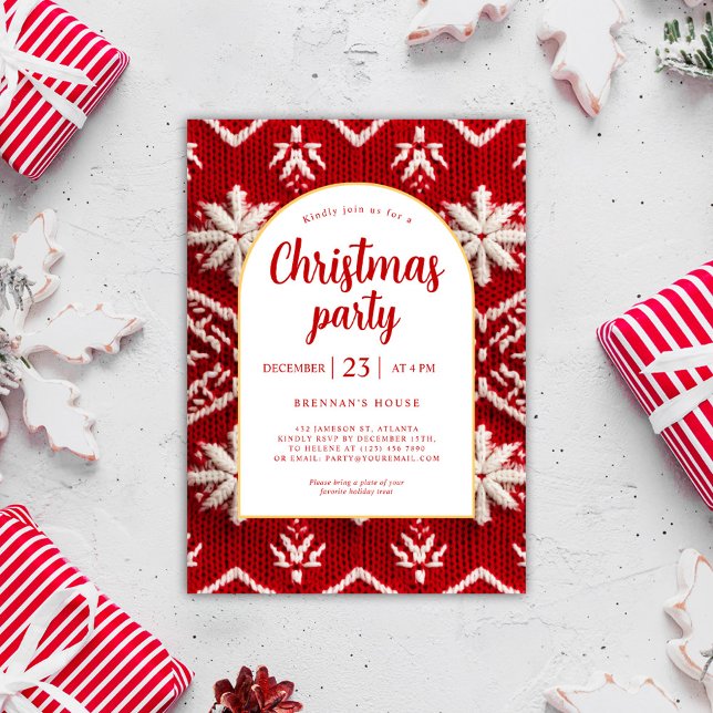 Convite Feriado de inverno festivo do Natal elegante (Elegant Christmas Festive Winter Holiday Invitation)