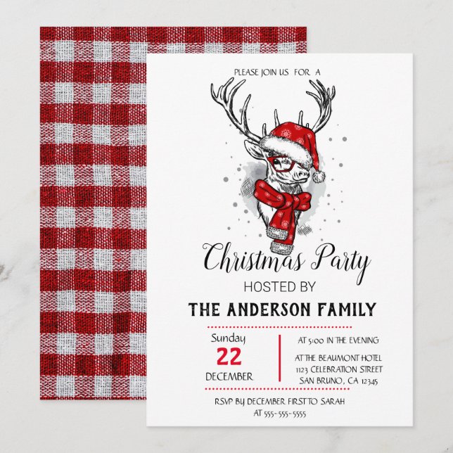 Convite Feriado de natais vintages (Frente/Verso)