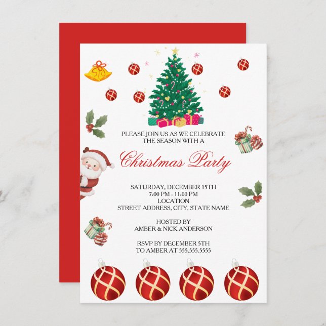 Convite Feriado de Natal (Frente/Verso)