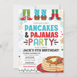Convite Feriado de Natal de Pancake e Pijamas
