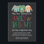 Convite Feriado de Natal do Chalkboard Ugly Bright<br><div class="desc">Convite para Festa de Férias de Natal do Chalkboard Ugly Bright</div>