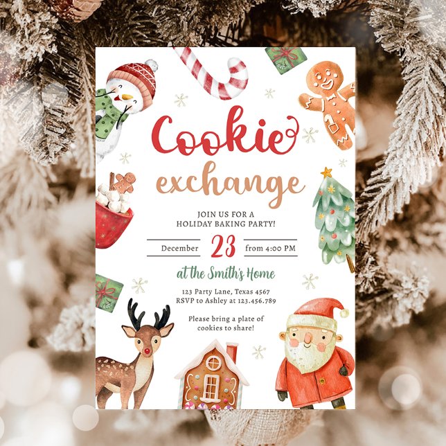 Convite Feriado de Natal do Cookie Exchange Baking Party (Criador carregado)