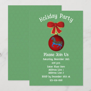 Convite Feriado de Natal do Ornament de Carousel Horse