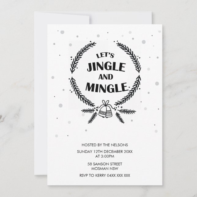 Convite Feriado de Natal em vamos Jingle e Mingle (Frente)