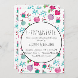 Convite Feriado de Natal em Watercolor