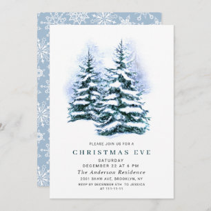 Convite Feriado de Natal Eve da Árvore de Pinheiros com Aq