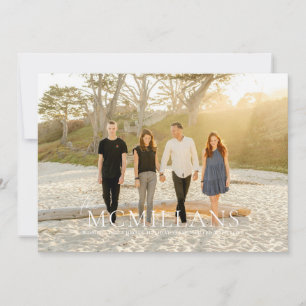 Convite Feriado de Natal Floral do Nome da Família Elegant