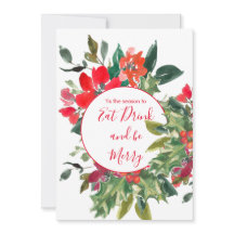 Feriado de Natal Holly Wreath Red