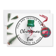 Feriado de Natal Janta Snowman Verde Branco