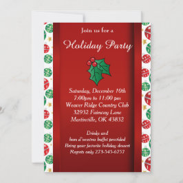 Convite Feriado de Natal Verde Vermelho