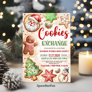 Convite Feriado de troca de cookies de Natal