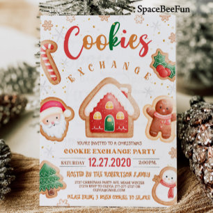 Convite Feriado de troca de cookies de Natal