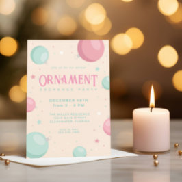 Convite Feriado de Troca de Enfeites de natal Pastel