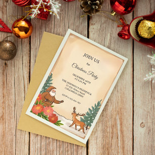 Convite Feriado Desenhado à Mão do natal vintage