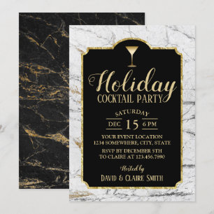 Convite Feriado do Cocktail Marble Moderno