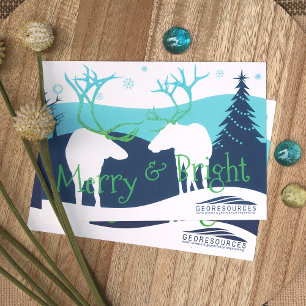 Convite Feriado do logotipo da empresa Rustic Blue, White