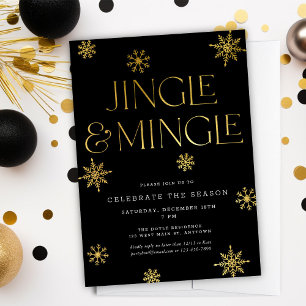 Convite Feriado Dourado de Neves Jingle & Mingle Black
