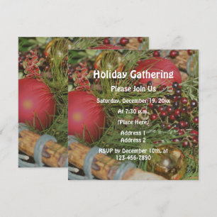 Convite Feriado Evergreens dos enfeites de natal