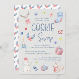 Convite Feriado Feriado Fresco Aquarela Swap de Biscoito d
