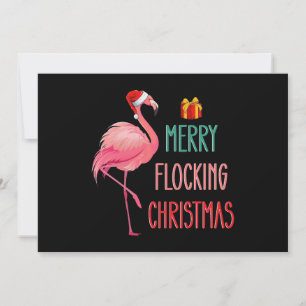 Convite Feriado Flamingo Engraçado pela feliz de Natal