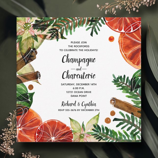 Convite Feriado Floral de Natal Elegante (Criador carregado)