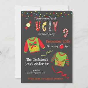 Convite Feriado Natal Ugly Sweater Personalizado