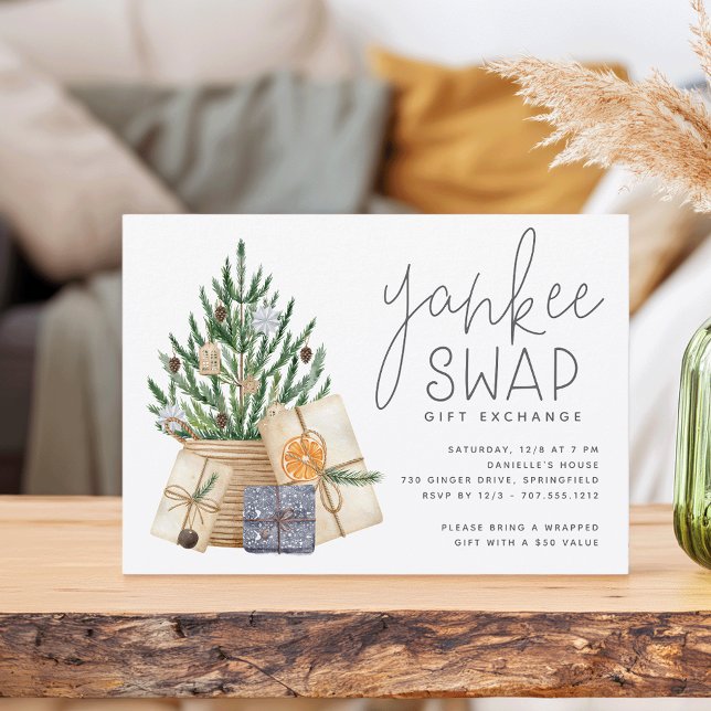 Convite Feriado Natal Yankee Swap - Festa de Troca de Pres (Criador carregado)