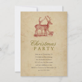 Convite Feriado Russo de Veado Vermelho do Natal vintage