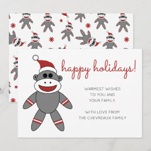 Convite Feriados De Natal De Papai Noel Com Macaco Bonito