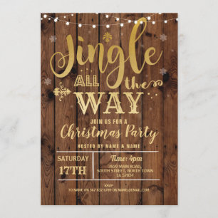 Convite Feriados de Natal Dourados em Jingle