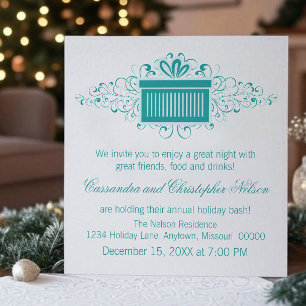 Convite Feriados Nadam Festa de Natal, Teal