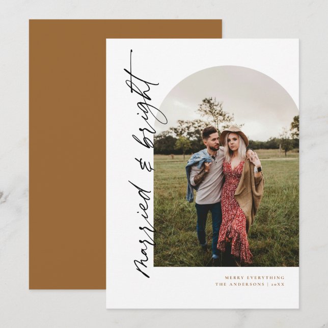 Convite Férias de Casamento Arco Moderno e Ano Novo (Frente/Verso)